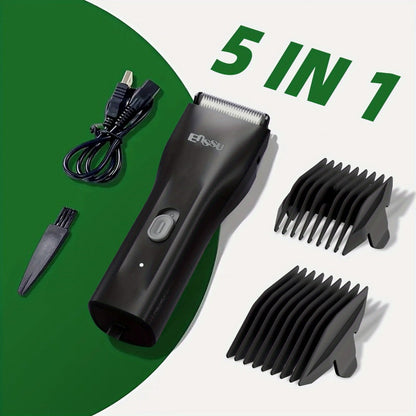 Ceramic-Blade Body Hair Trimmer with IPX7 Rating, LCD Battery Display and Black, Blue or White Housings