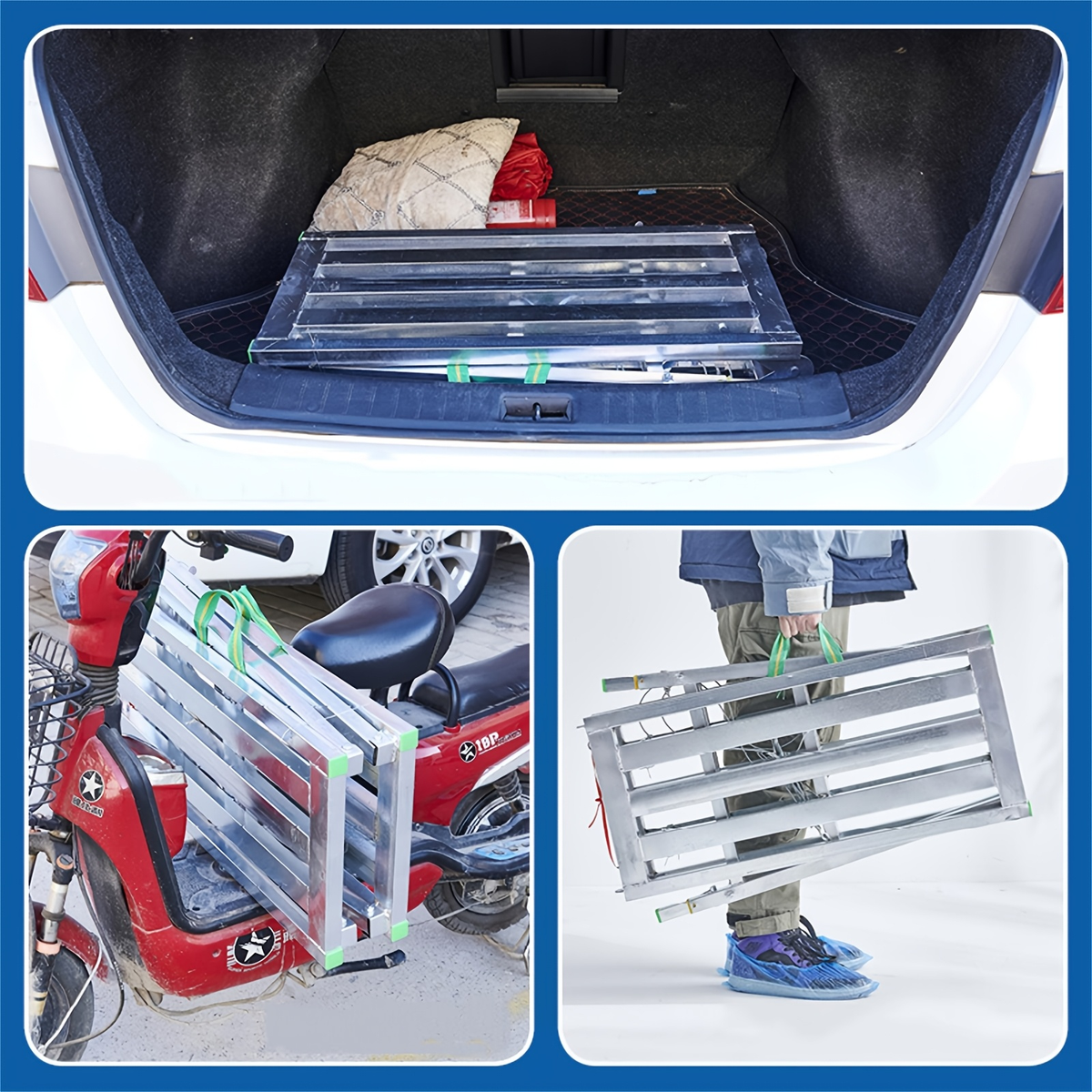Scaffolding Work Platform Folding Steel Step Ladder Adjustable Height Portable Drywall Bench for Garden, Patio and Yard Use