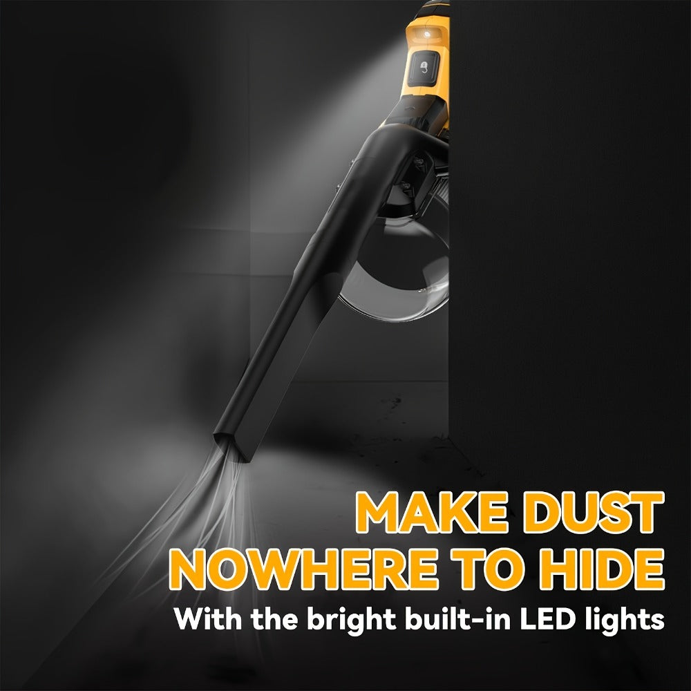 Handheld Vacuum Cleaner for DeWalt 20V Max Battery with 16KPa and 500W Labels, LED Light, Four Nozzles and Extension Tubes