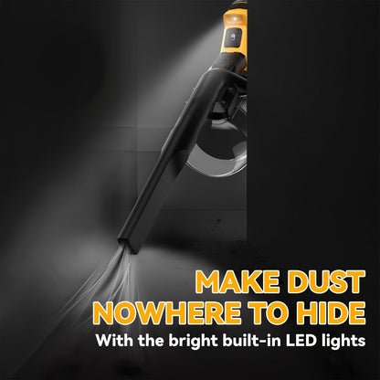 Handheld Vacuum Cleaner for DeWalt 20V Max Battery with 16KPa and 500W Labels, LED Light, Four Nozzles and Extension Tubes