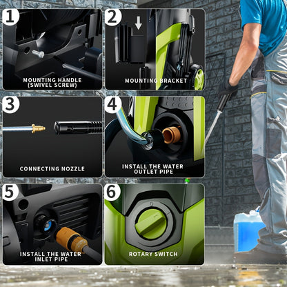 Electric Pressure Washer High PSI | Car Patio Fence Home Foam Cannon