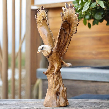 Lifelike Bald Eagle Resin Statue, 15.5-Inch Wildlife Sculpture for Indoor Shelf, Mantel or Tabletop Display