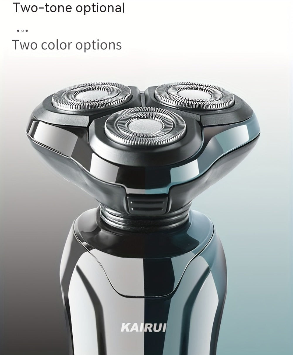 Electric Shaver 4D Floating Triple-Blade Razor with Wet/Dry Waterproof Use, LED Display and Type-C Charging