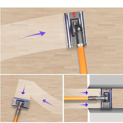 Dyson Replacement Brush Head Double Roller Compatible with V7 V8 V10 V11 V15 360° Swivel Hard Floor Vacuum Cleaner Attachment