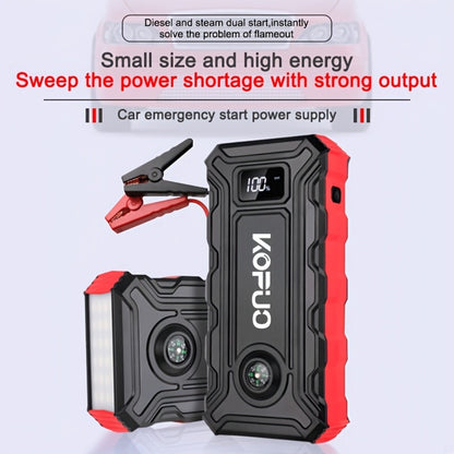Car Jump Starter 6000A Portable Battery Booster Pack – 12V Emergency Start for Gas & Diesel Engines, Power Bank, LED Flashlight, LCD Display, Compact Camping Essential