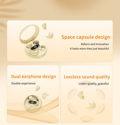 2-in-1 Wireless Earphones Couples Shared Audio Long Battery Life Clear Sound TV Movies Music Running Type-C Charging Condenser Mic Semi-Open iOS Android