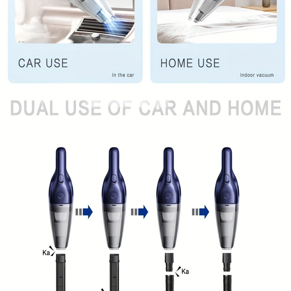 Wireless Car Vacuum Cleaner 5000PA - USB Charging, One-Click Dust Empty, 2000mAh Rechargeable, 40dB Low Noise, Portable Handheld Auto Vacuum for Cars, Home, Office & Pet Hair, 6 Colors