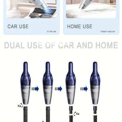 Wireless Car Vacuum Cleaner 5000PA - USB Charging, One-Click Dust Empty, 2000mAh Rechargeable, 40dB Low Noise, Portable Handheld Auto Vacuum for Cars, Home, Office & Pet Hair, 6 Colors