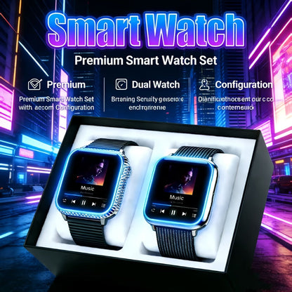 Smartwatch with Wireless Calling, Music Control, Sport Modes and One- or Two-Watch Packs for Couples