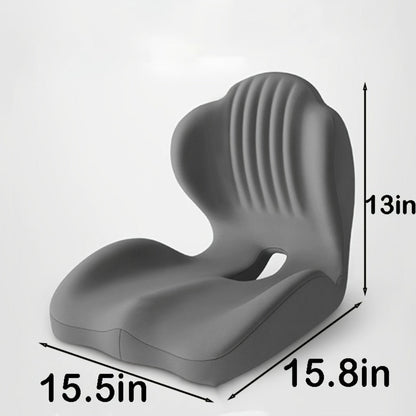 Contoured Seat Cushion with Hip and Lumbar Support Shape in Six Gray, Pink, Black, White or Green Styles