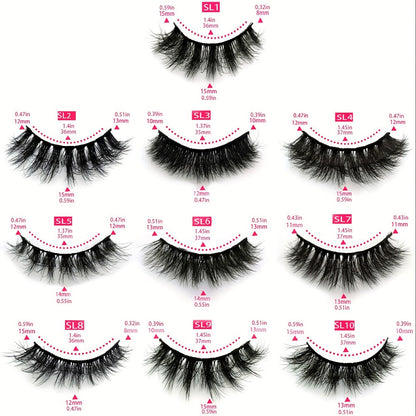 DD Curl False Eyelashes Multipack with 20 Pairs across Five Mixed Styles in Glitter-Top Round Cases