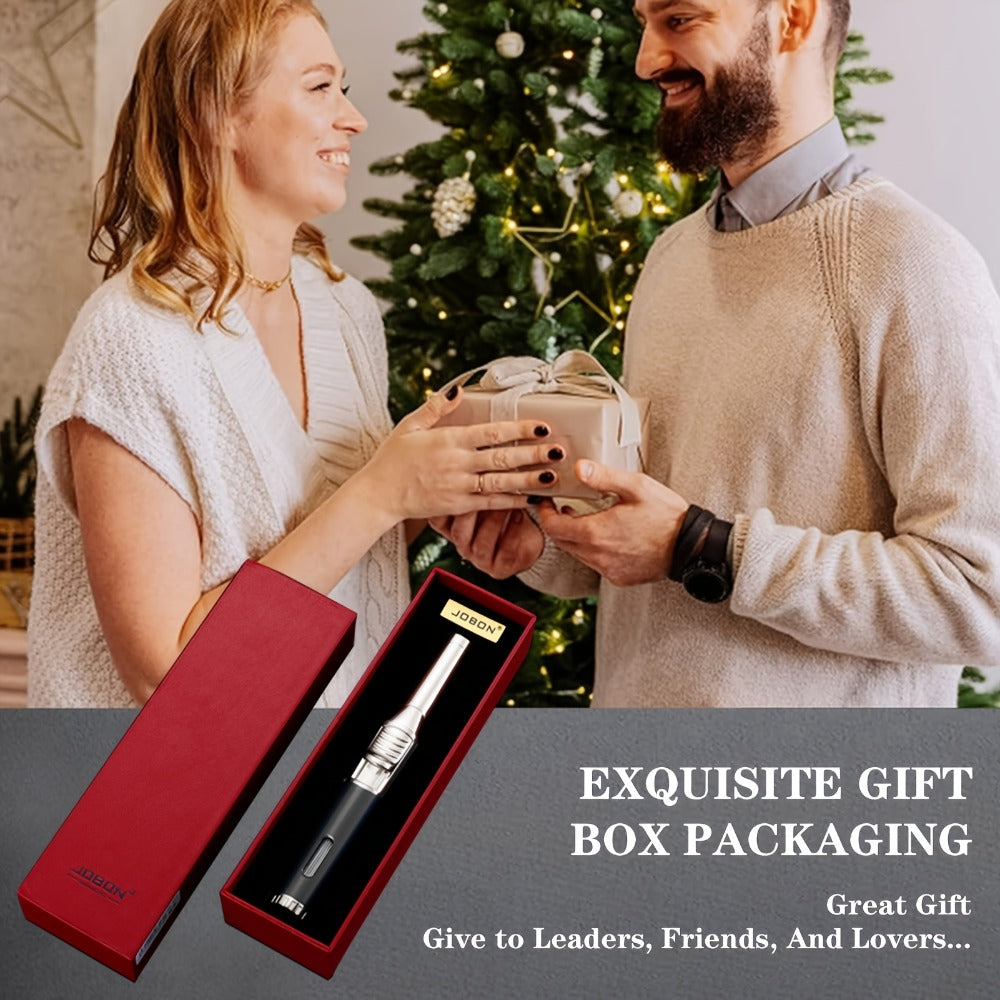 JOBON Pen-Style Torch Lighter with Rotating Nozzle, Slim Metal Body and Two Finish Options