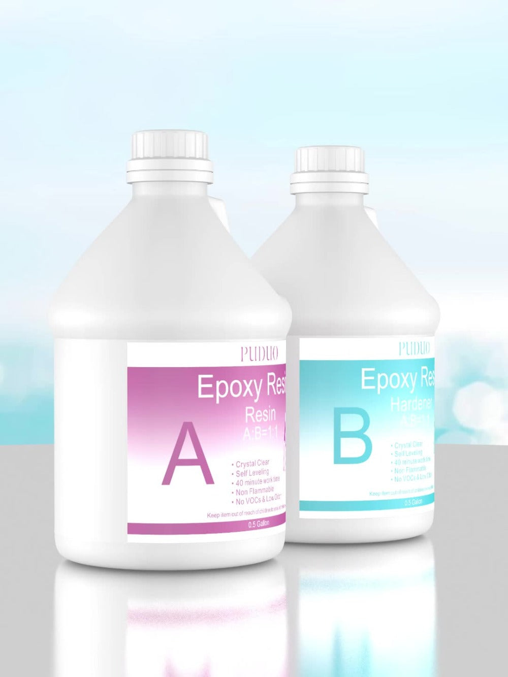 Epoxy Resin Kit Ultra Clear Bubble-Free Self-Leveling – 2-Part Casting & Coating Resin for River Tables Countertops Crafts, Yellowing-Resistant Fast Cure Formula