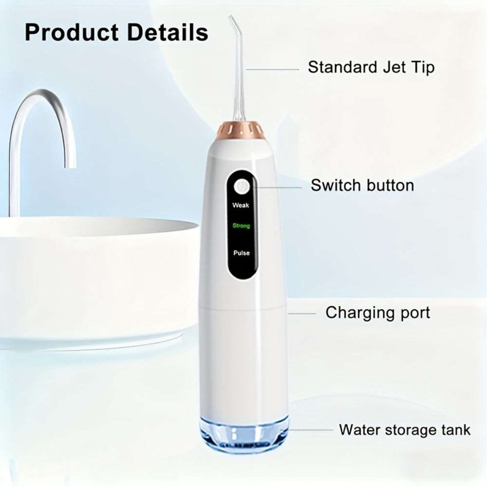 USB Rechargeable Electric Toothbrush and Water Flosser Set with Three Modes, Four Heads and Four Nozzles
