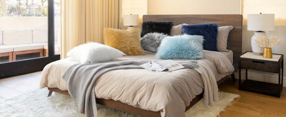 Faux-Fur-Look Throw Pillow Covers, Pack of Two with Zipper Closures and 40 Exact Color-Size Options