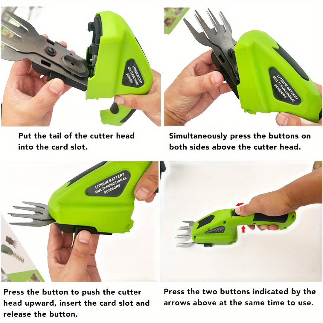 Cordless Hedge Trimmer 2-in-1 | USB-C Rechargeable Electric Grass Shear with Interchangeable Blades | Lightweight Lawn Edger for Shrubs Bushes Balcony Garden