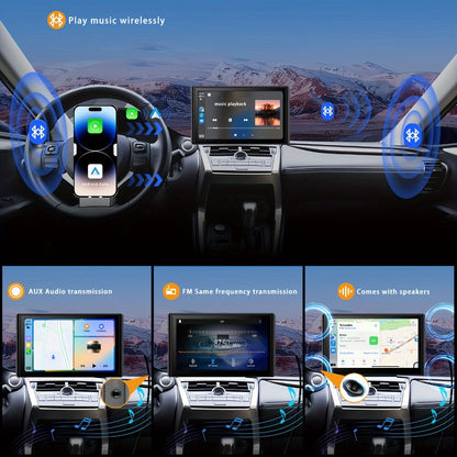 Portable Car GPS Navigation 8" - Wireless CarPlay & Android Auto, HD Touchscreen, Magnetic Mount, Mirror Link, FM Radio, AUX/USB/TF, Backup Camera Included