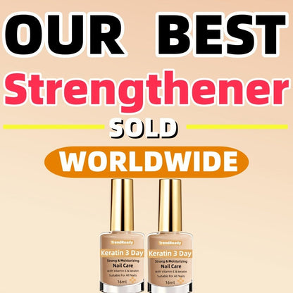 Gold-Cap Nail Care Coating in 16 ml Bottles with Two- or Four-Piece Quantity Options and Beige Labels