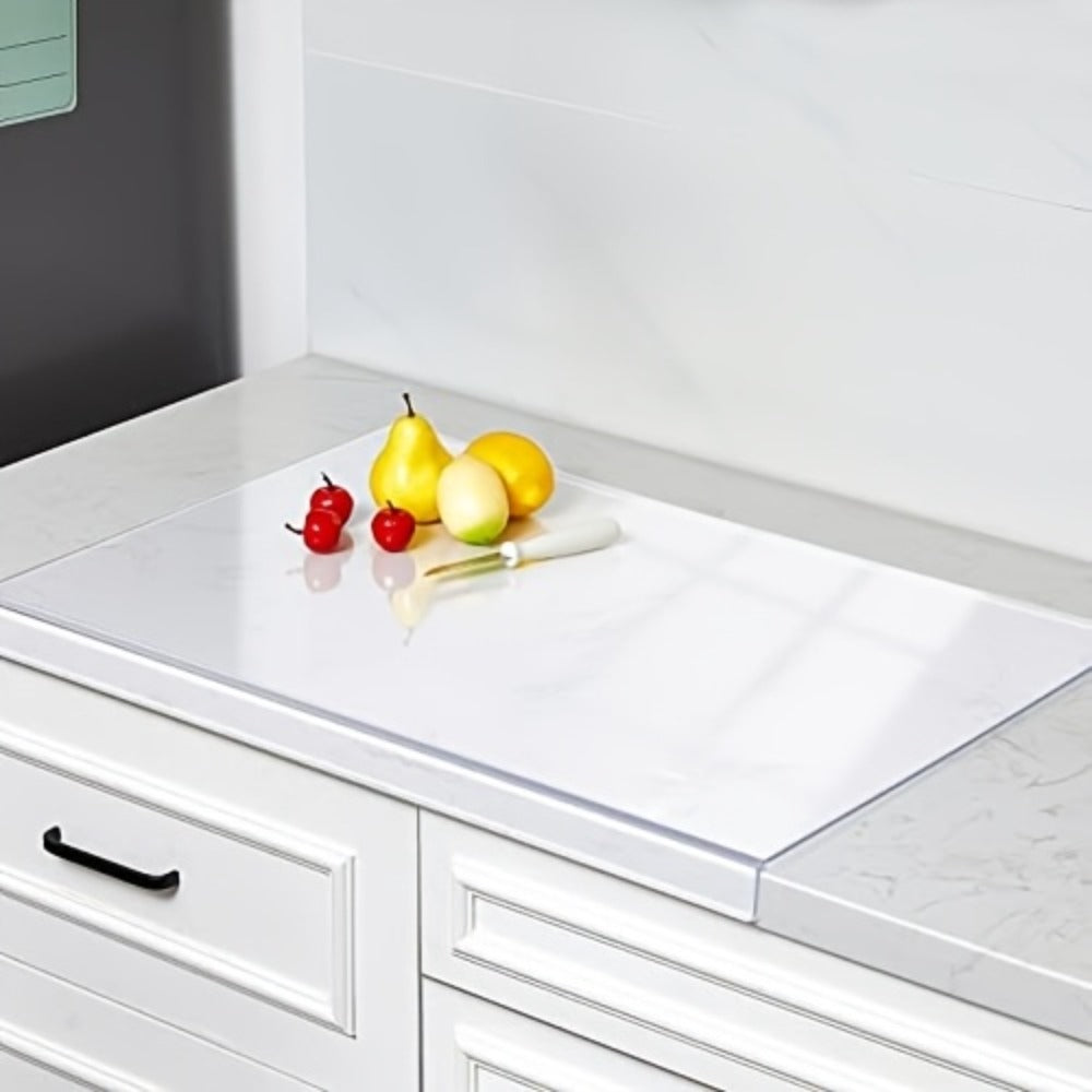 Acrylic Cutting Board Large Anti-Slip 17x23 Inch – Clear & Black Countertop Protector for Kitchen & Restaurant – Food Safe Non-Slip Chopping Board for Fruit, Meat & Meal Prep