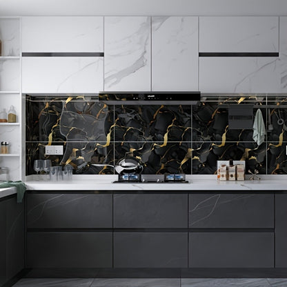 Peel and Stick Wall Tiles 50/100pcs Waterproof PVC Marble Self Adhesive Vinyl Tile Stickers for Bathroom Kitchen Living Room, TV Backdrop Shower Wall Panels Modern Home Decor Easy Installation