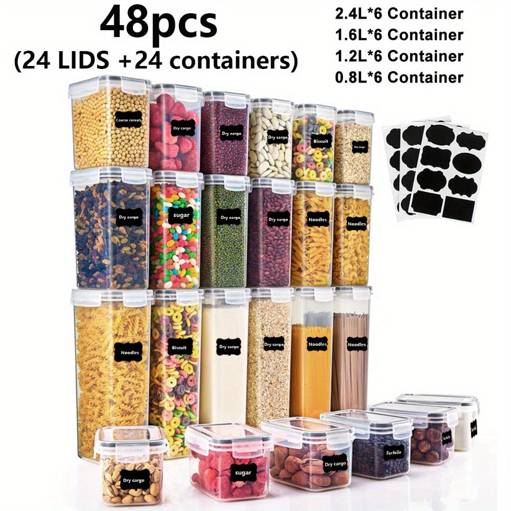 Pantry Jar Food Storage Organizer with Flip-Top Lids, Dishwasher-Safe Plastic and Six Set Sizes