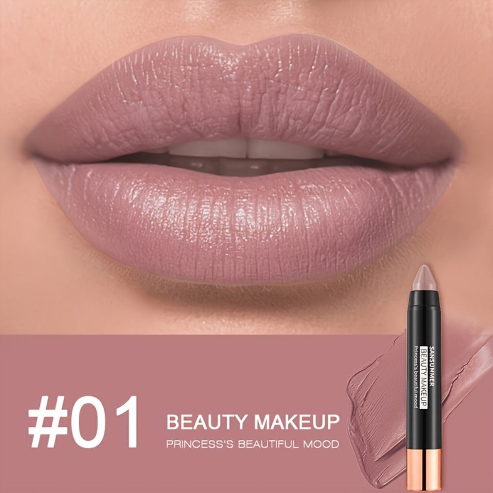 Matte Velvet Crayon Lipstick Gift Box Set 6 Shades Waterproof Long Lasting Highly Pigmented Easy Apply Twist-Up Lip Color for Women All Skin Tones Daily Wear Travel & Gifting