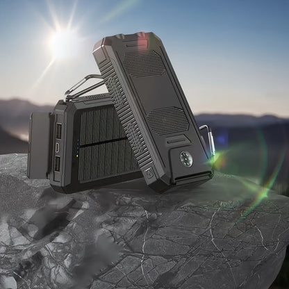 Solar Power Bank 20000mAh 40000mAh Portable Charger with Dual USB LED Flashlight & Compass - Waterproof External Battery Pack for Camping Hiking Outdoor Emergency, Compatible with iPhone Android Samsung