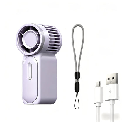 Foldable Handheld Fan with Contact Cooling Plate, Digital Display, 1-100 Speeds and Six Styles