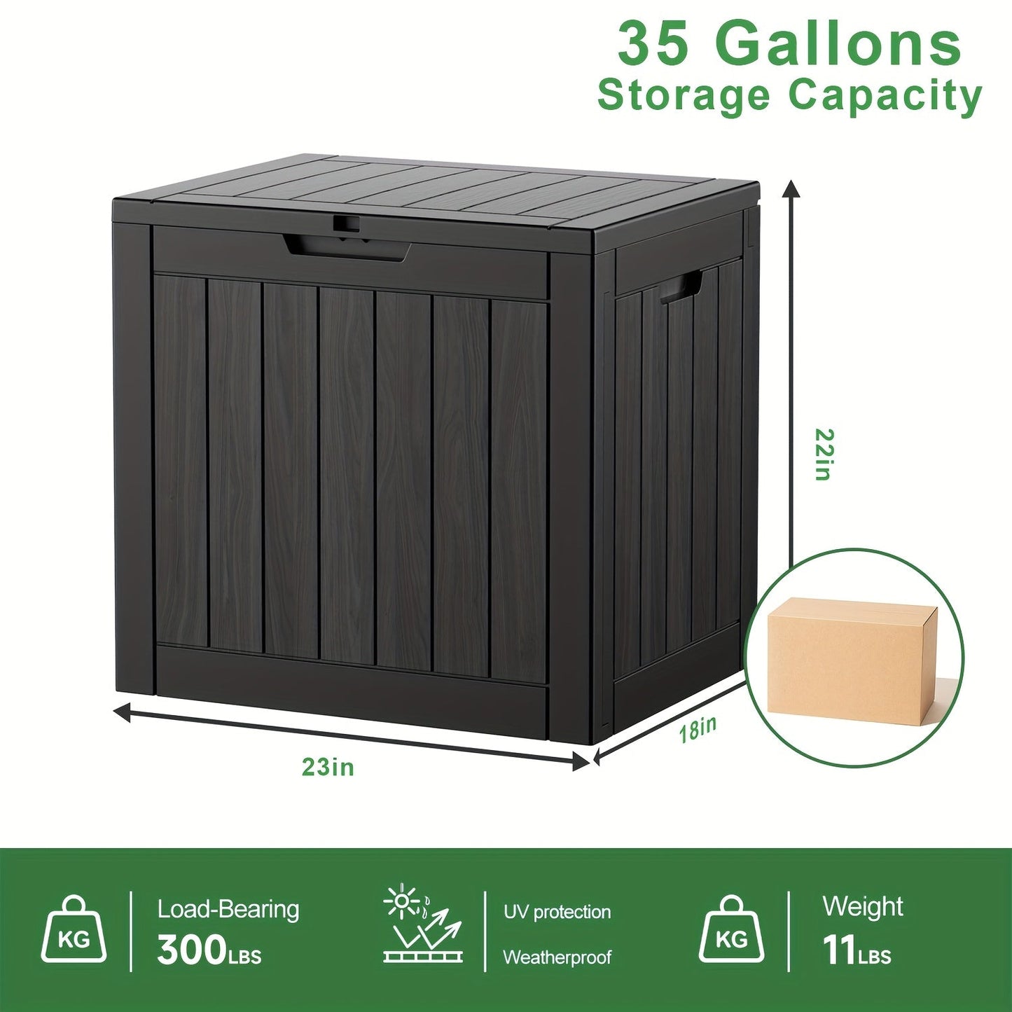Outdoor Storage Box | Lockable Weatherproof Deck Box Patio Garden