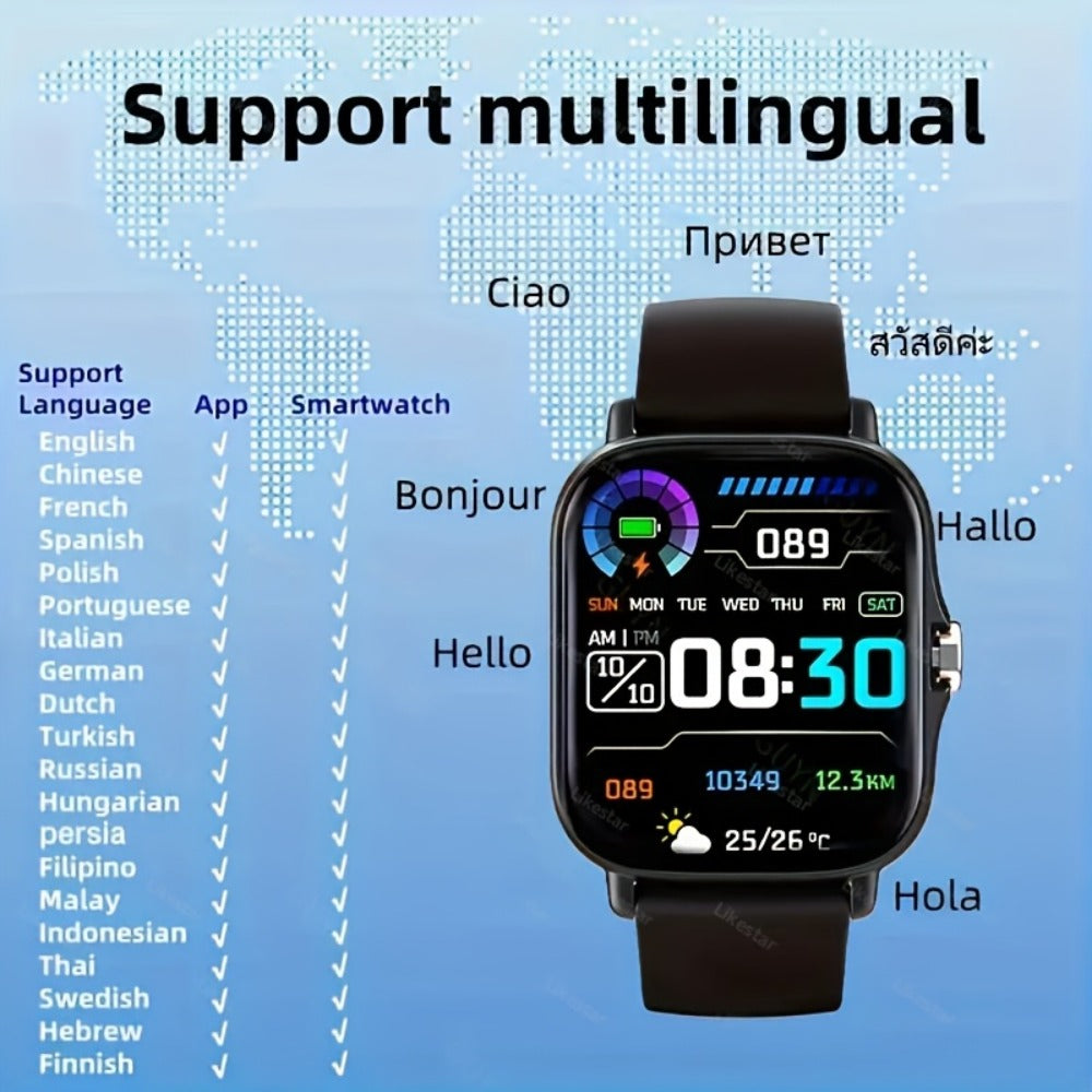 Smartwatch with 3 Straps Set 1.83" Full Touch Screen – Wireless Calling Multi Sport Mode Navigation Remote Camera Music USB Rechargeable for Men Women Black Pink Silver Gold