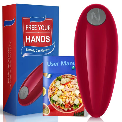 Cordless One-Touch Can Opener in Two Models: Black Big Helper or Red Master Opener Selection
