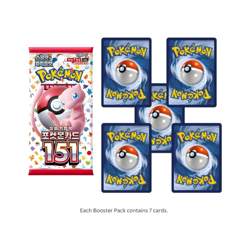 Trading Card Game Korean-Language 151 Seven-Card Booster Pack with Character Wrapper Artwork