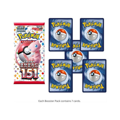 Trading Card Game Korean-Language 151 Seven-Card Booster Pack with Character Wrapper Artwork