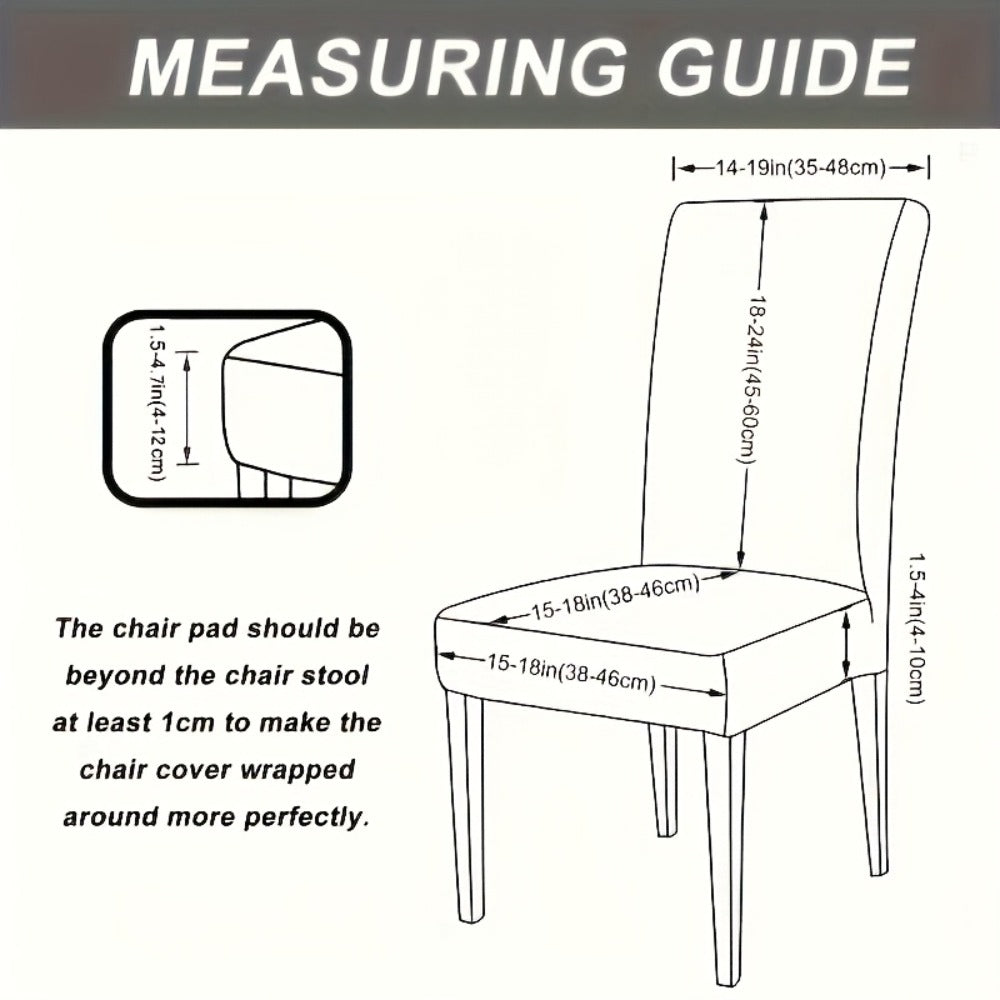 Paisley Stretch Velvet Dining Chair Covers in Off White, Light Gray, Deep Gray or Khaki, Four- or Six-Piece Sets