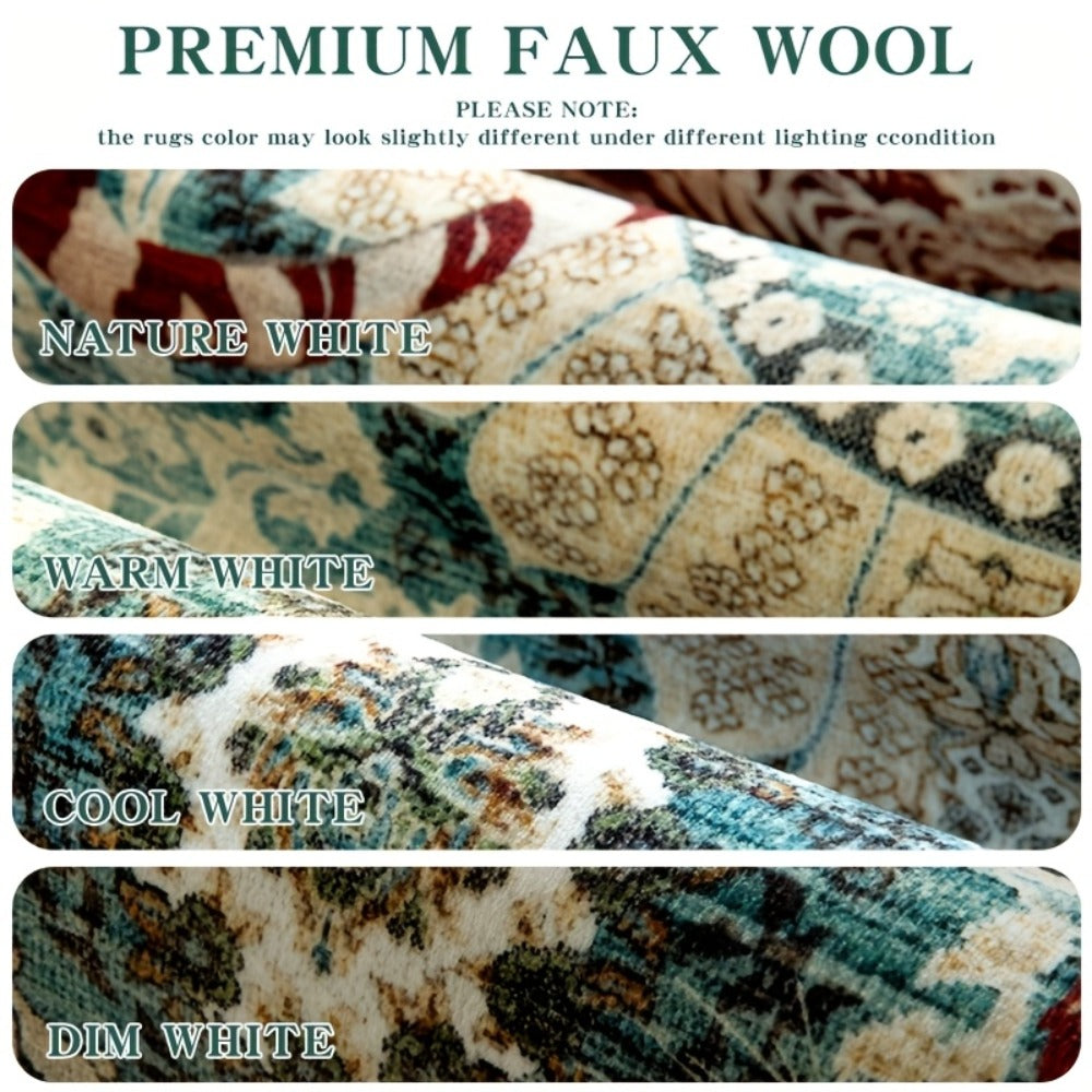 Area Rug, Tiger and Jungle Forest Print Ultra-Thin Indoor Carpet in Three Colors with Machine-Wash Care