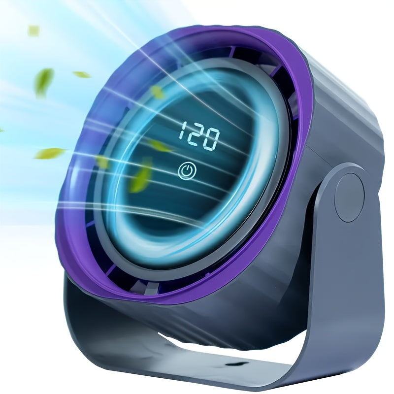 Pivoting Desk Fan with 5400mAh Battery, Five Settings, Numeric Display and Space Grey Finish