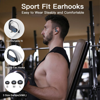 Wireless Earbuds TWS Earhooks with Semi-Open Back, ENC Calls, LED Case and Touch Volume in Two Colors