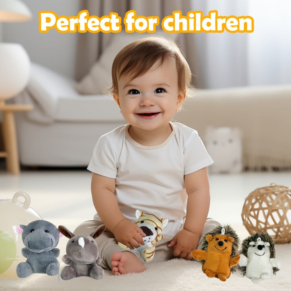 Stuffed Animal Mini Forest Animal Set with 12- or 24-Piece Pack Options for Party Favors and Prizes