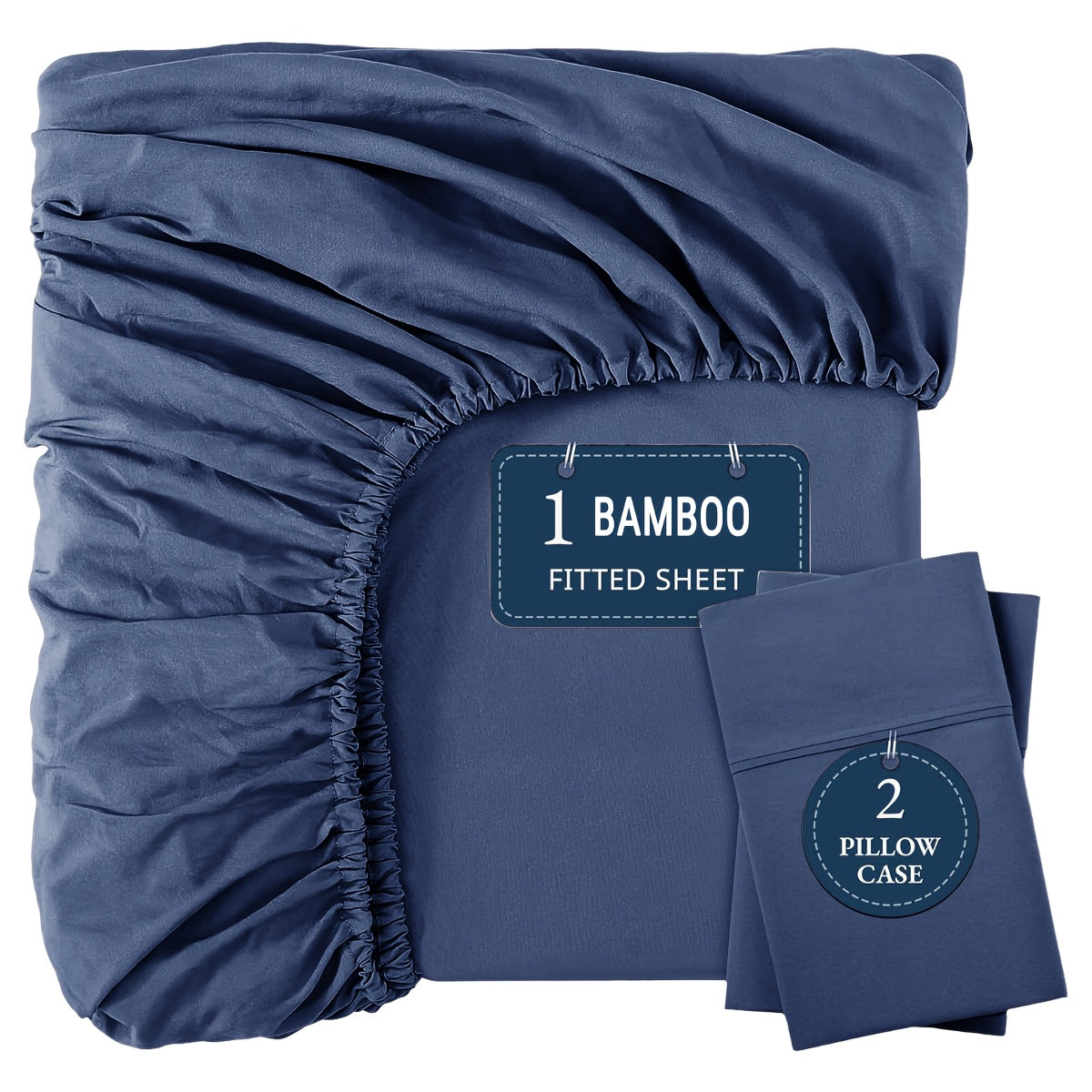 Three-Piece Fitted Sheet Set in Twelve Colors with Exact Twin, Full, Queen and King Size Options
