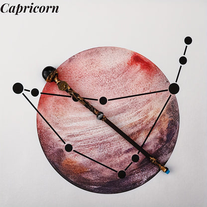 Zodiac-Themed Decorative Wand with Resin and Stone-Look Accents, Gift Box and All Twelve Sign Variants
