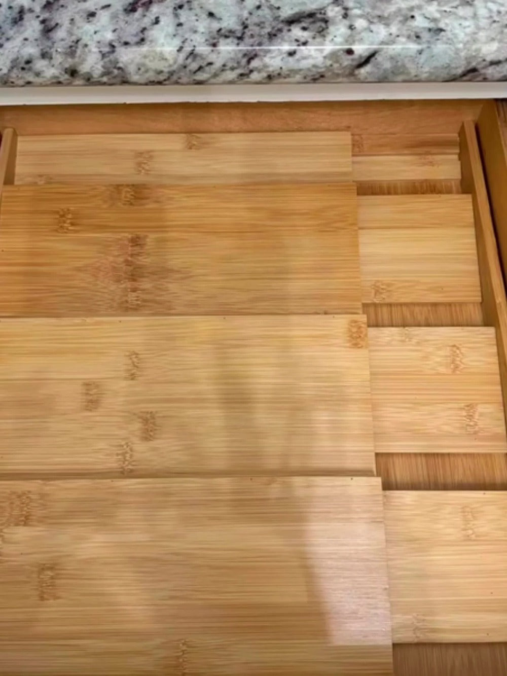 Bamboo Spice Drawer Organizer Expandable 4-Tier | Adjustable Width 12"-23" Fits 3" Deep Drawers | Space-Saving Kitchen Cabinet Seasoning Storage Tray for Spice Jars Bottles