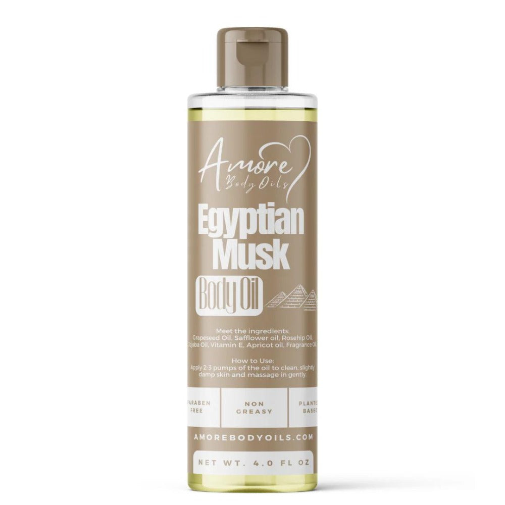 Egyptian Musk Body Oil for Women & Men — Lightweight Moisturizing Fragrance Oil with Rose Jojoba Coconut Patchouli Frankincense, Warm Musk Scent for Soft Glowing Skin, Daily Perfume Body Oil