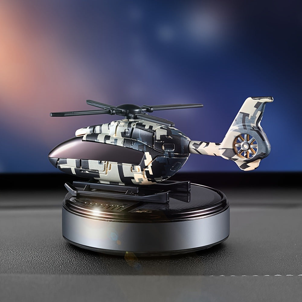 Car Air Freshener Solar Helicopter Dashboard Diffuser with Refillable Chamber and Three Color Options