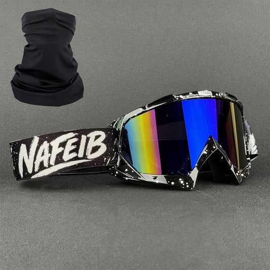 Ski Goggles with Headscarf Set – PC Lens TPU Frame, Windproof Dustproof, Helmet Compatible for Men Women Adults, Multiple Color Options