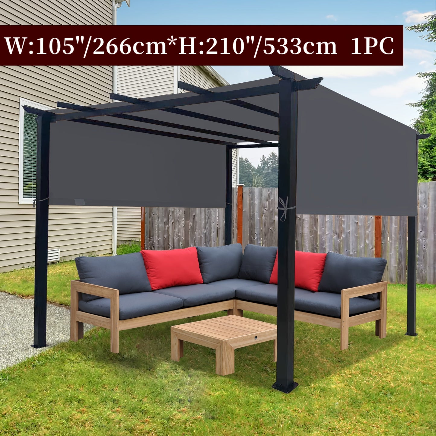 Pergola Replacement Canopy Panel in Eight Colors and Three Lengths for 24 Checkout Options
