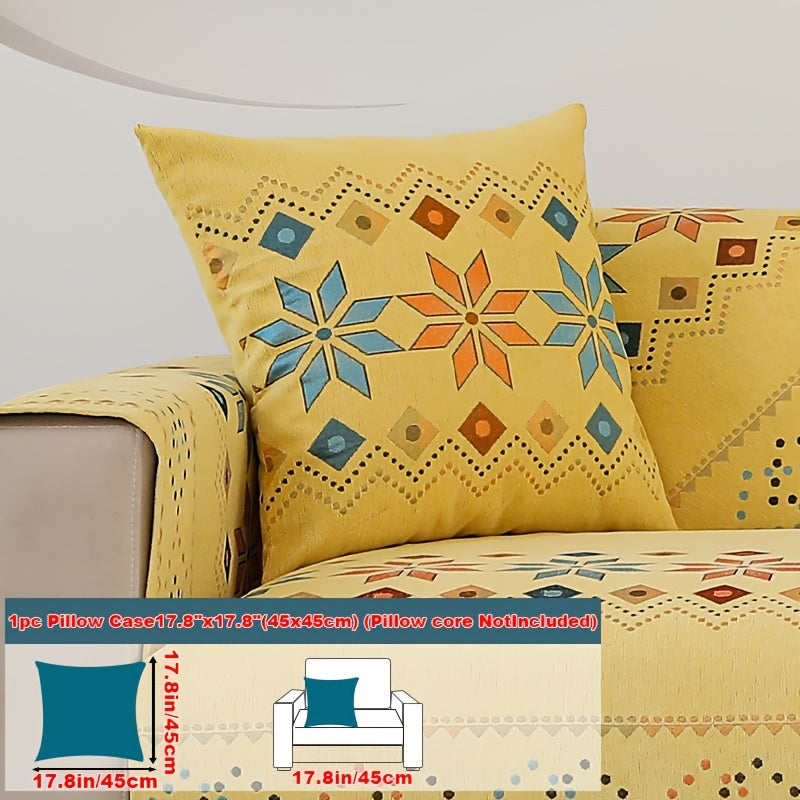 Sofa Cover Bohemian Chenille Jacquard Knit Sections with Anti-Slip Feature for Seat, Armrest or Backrest