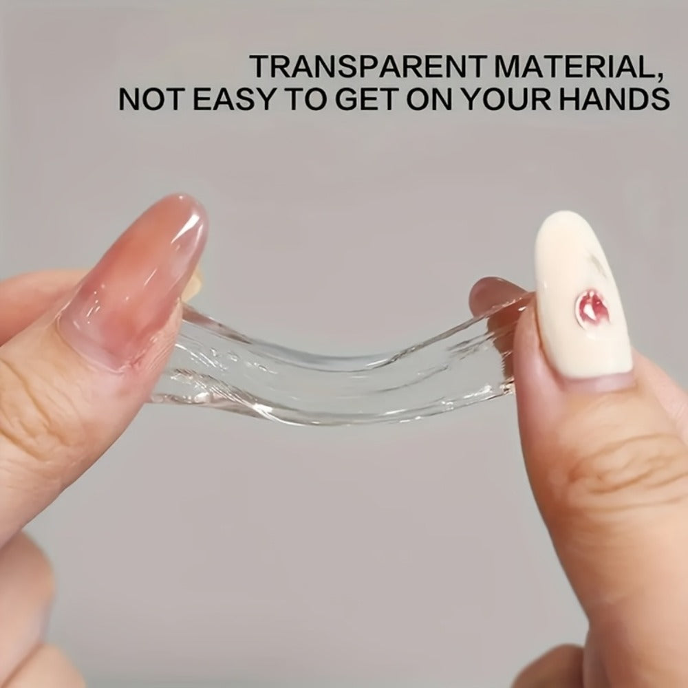 Poly Nail Extension Gel Clear 100g 2-Piece Set – Non-Stick Odorless Soak-Off LED Gel for 3D Nail Sculpture, Rhinestone Adhesive & Nail Art, Beginner & Salon Nail Extension Kit