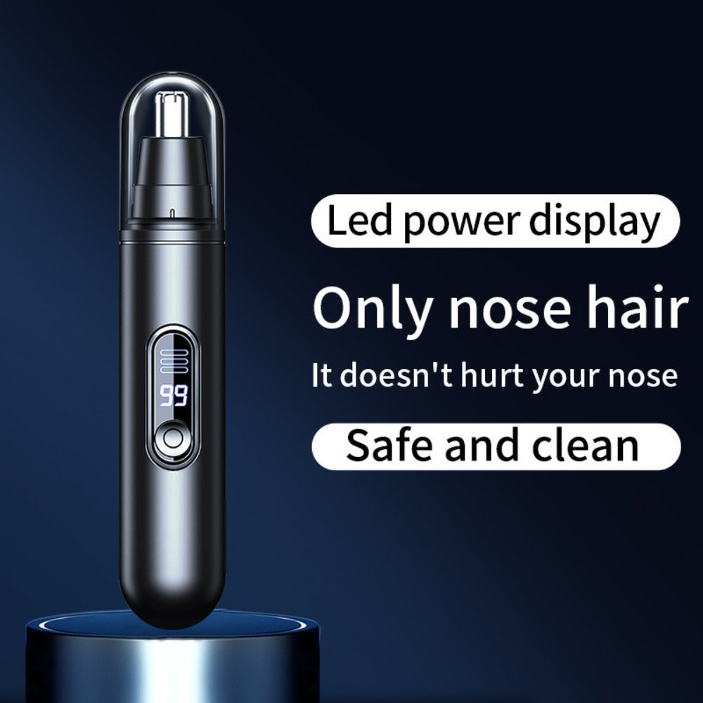 Rechargeable Nose, Ear and Eyebrow Hair Trimmer with LED Display in Two Exact Checkout Configurations