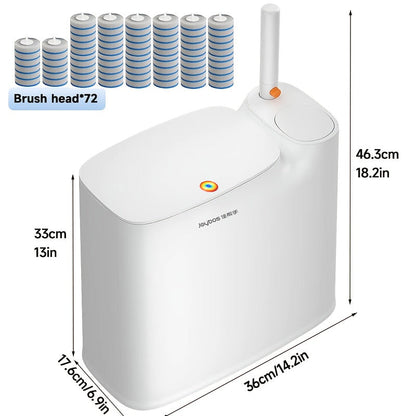 7.7L Bathroom Waste Bin and Disposable Toilet Brush Station with 12 or 72 Replacement Heads