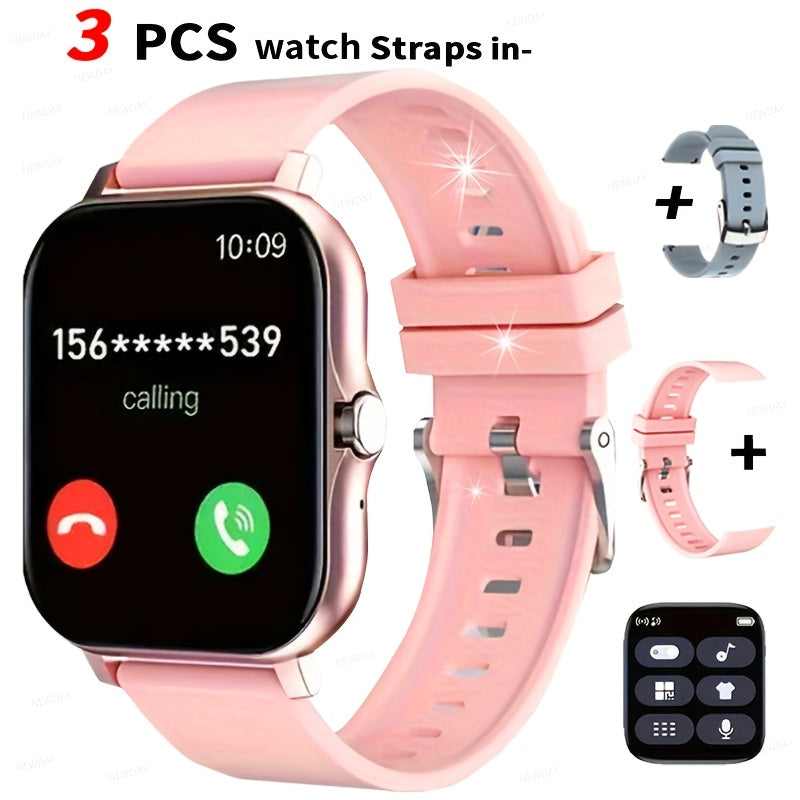 Smartwatch – Email Display 1.83" Full Touch – Wireless Calling, Pedometer, Activity Tracker, Multi-Exercise Modes, Dual TPU Strap, USB…